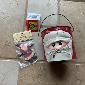 NWT rustic farmhouse Santa Christmas decor